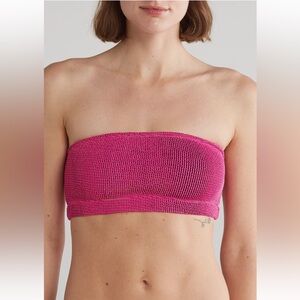 Good American sculpt metallic bandeau top